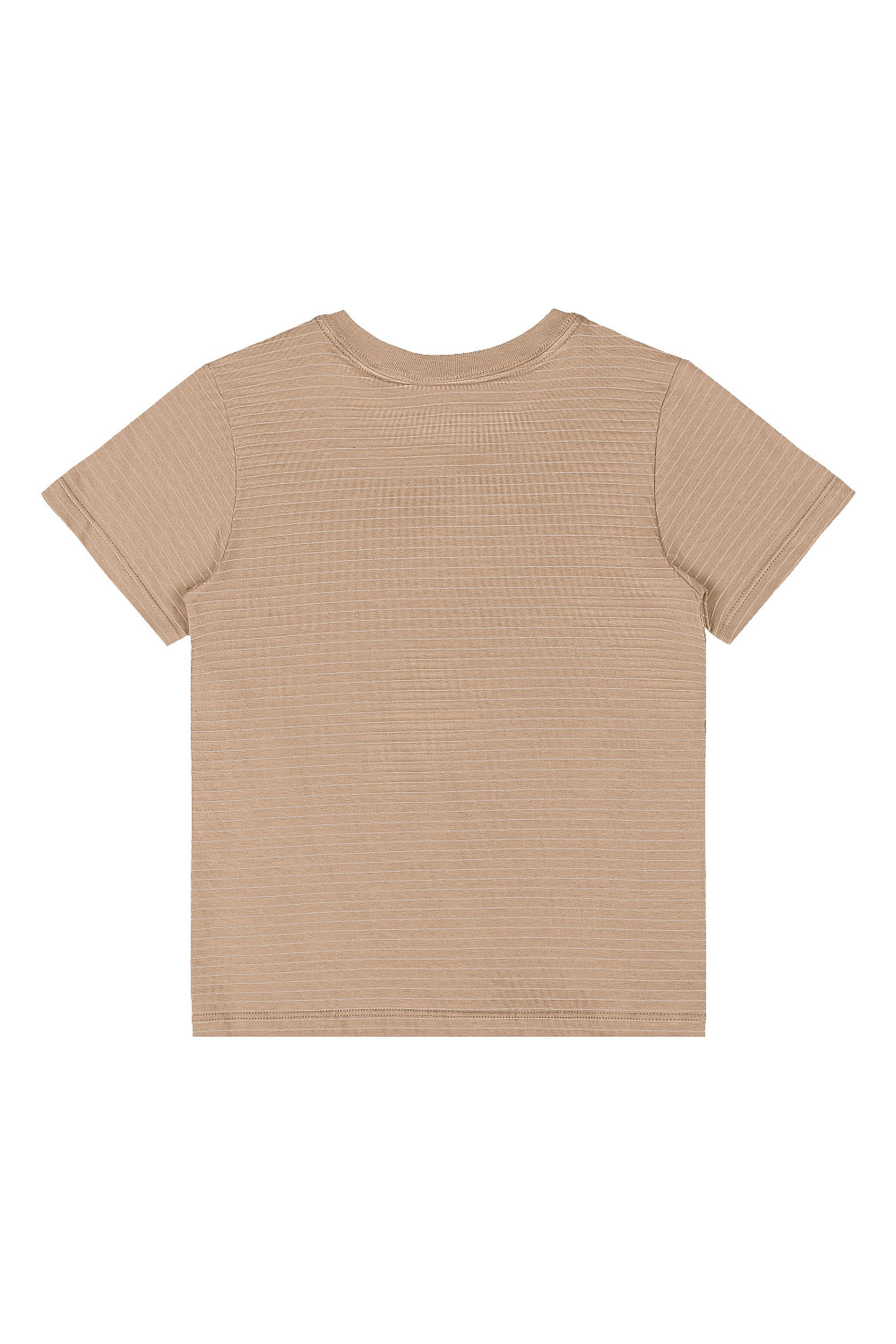 Camiseta Listrada Infantil Menino com Estampa 3D (Marrom) Quimby - Imagem 3